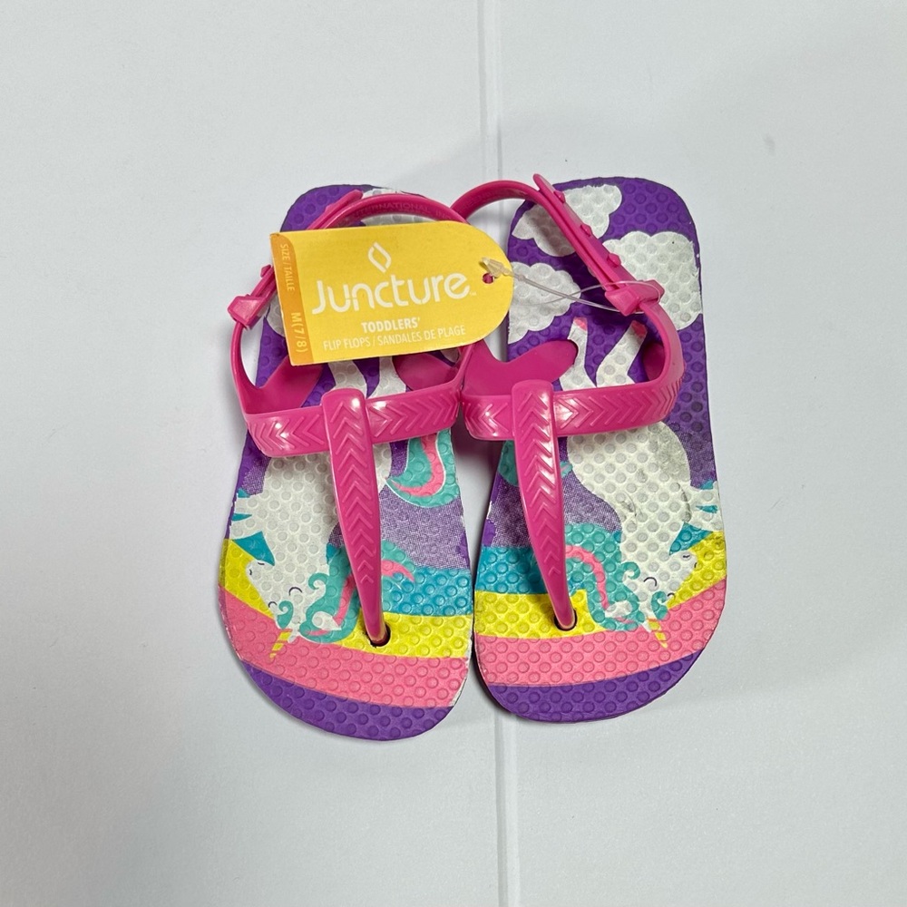 🩷NWT💜JUNCTURE Toddler Flip Flops - Pink and Purple